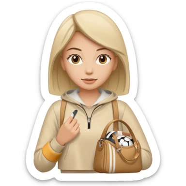 beige sport aesthetic woman bag sticker