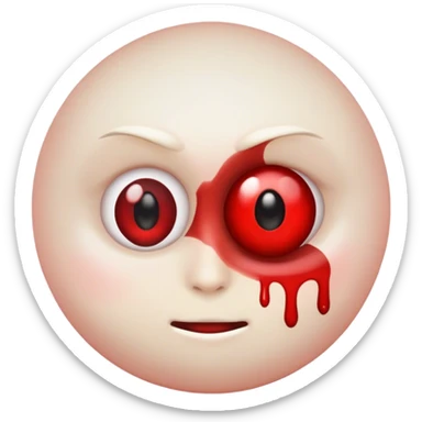 An emoji with bloodshot eyes sticker
