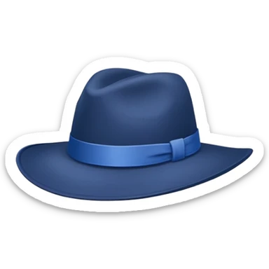 Dark blue wide-brimmed hat sticker