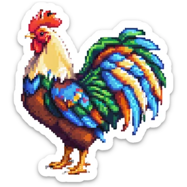 Heihei chicken from Moana, colorful rooster sticker
