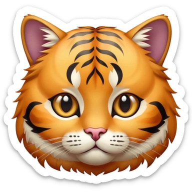 Fluffy tigger cat with dow eyes  sticker