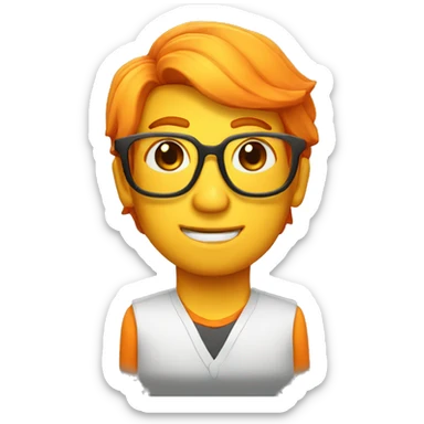 orange fish nerd sticker