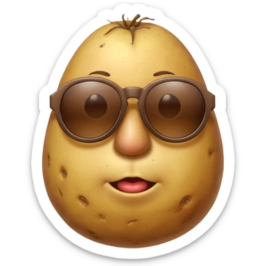 Potato with sunglasses sticker