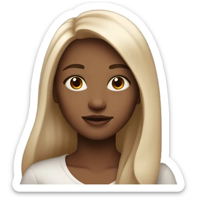 Beautiful girl with white skin and long light brown hair sticker