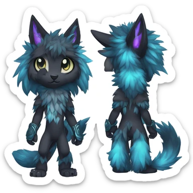Anthro-Edgy-Cool-Dark-Contrast-Colors-Fantasy-Fur-Sona-Chibi-Shiny-Fakémon-Hybrid full body sticker
