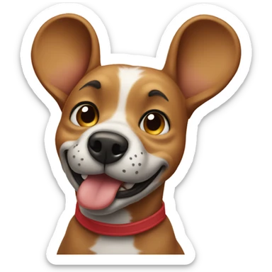 Dog wearing Mickey Mouse ears  sticker