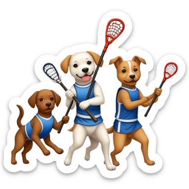 Dogs playing lacrosse  sticker