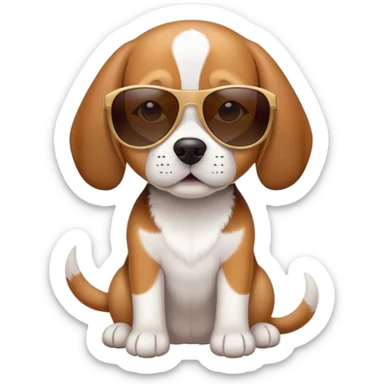 Beagle with sunglasses sticker