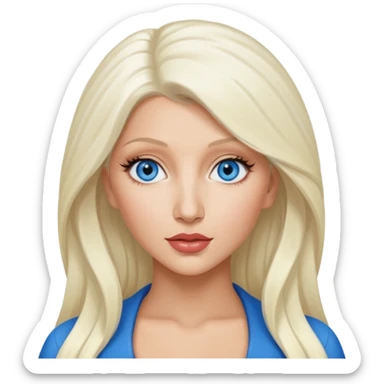 Christina Aguilera with blue eyes, long  platinum blonde hair sticker