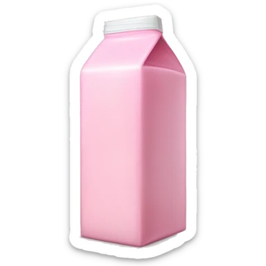 Realistic pink carton of milk. sticker