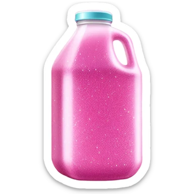Hot pink gallon of milk with glitter  sticker