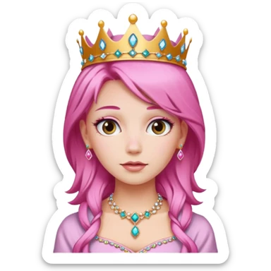 royal princess with pink hair sticker
