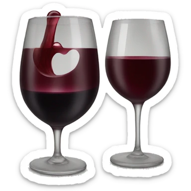 a glass of red wine sticker