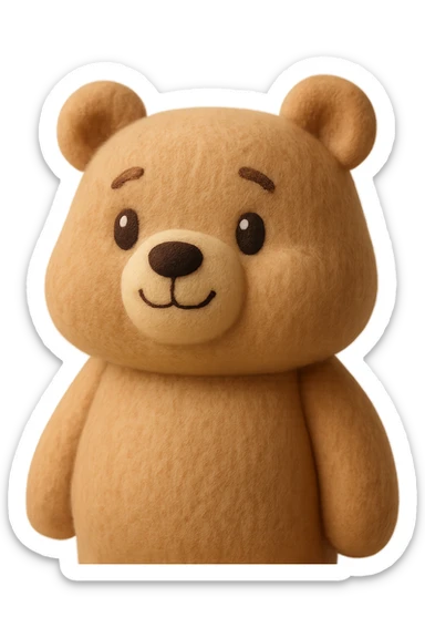 a bear plush portrait, chubby cheeks, soft fur, pastel colors, centered, no background sticker