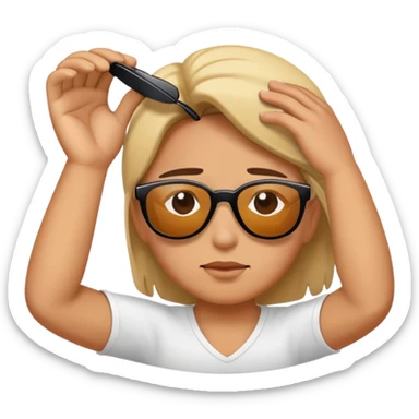 Sleepy person taking off there sunglasses  sticker