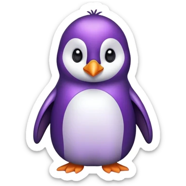 a cold-calling penguin, with purplish hues sticker
