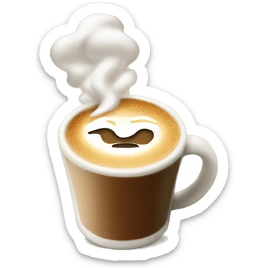 a foamy coffee with a drawing sticker