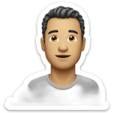 homme cheveux court sel et poivre sticker