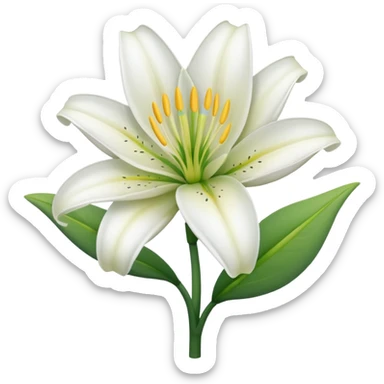 lily flower with eyes and smile no face sticker