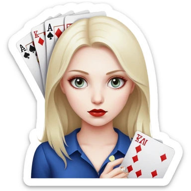 girl with pokerface sticker