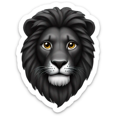 black lion with a white t shirt sticker