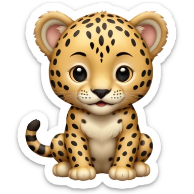 A high-resolution photo-realistic digital illustration of a baby jaguar, chest upward A high-resolution, photo-realistic digital illustration of a majestic jaguar sticker