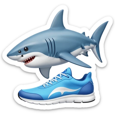 running shoe fitness emoji with shark sticker