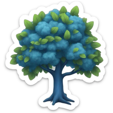 blue tree and checklist sticker