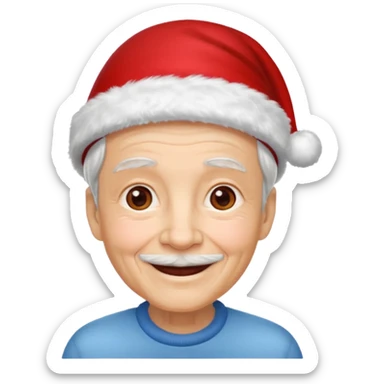 elderly with red xmas hat sticker