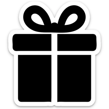 gift box icon, solid fill, bold and simple, modern icon style sticker