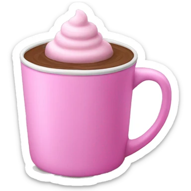 A pink cup of hot chocolate  sticker