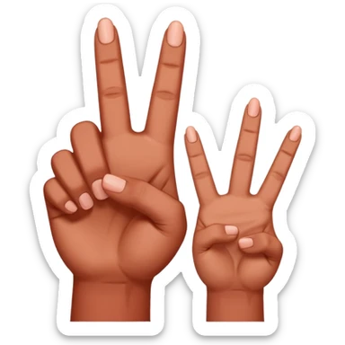 I want the thumb, middle, and index fingers pointing upwards, and the others pointing downwards, and they should be red. sticker