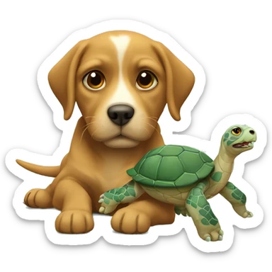 Perro con una tortuga  sticker
