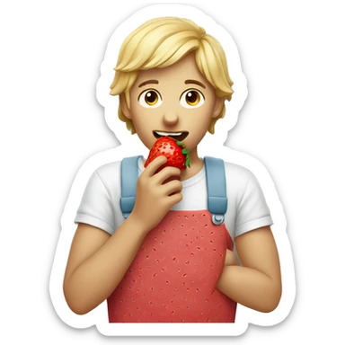 Strawberry eating Strawberry  sticker