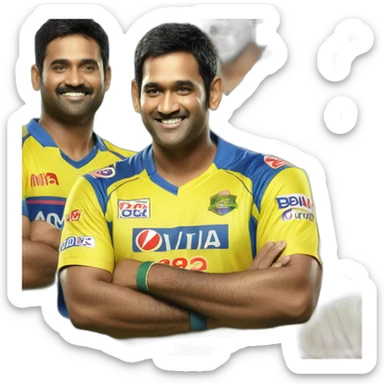 30 years old Dhoni in Chennai super kings jersey sticker
