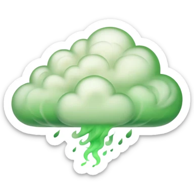 rising cloud of green smoke after explosion sticker