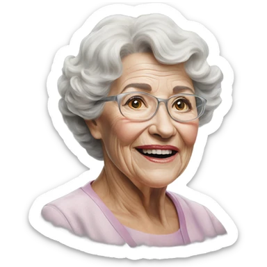 3d hyper realistic senior woman painting with water colours sticker