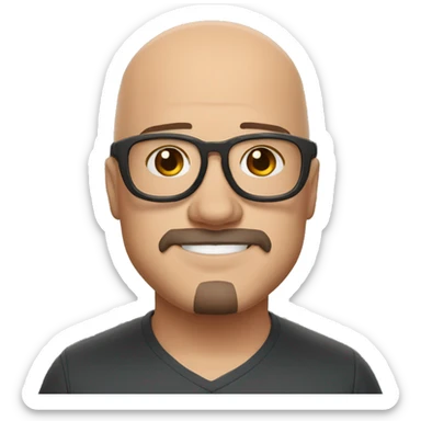 Tony stark is a bald, fat physicist with black bone glasses sticker