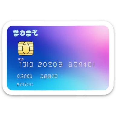 Vaporwave color themed credit card emoji, DO NOT INCLUDE NUMBERS OR TEXT sticker