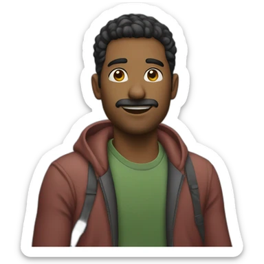 mirando para el costado sticker