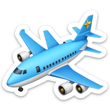 Créame un emoji que sea el contorno de un triángulo y adentro un avión azul  sticker