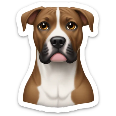 Black and white dog pit bull boxer mix sticker