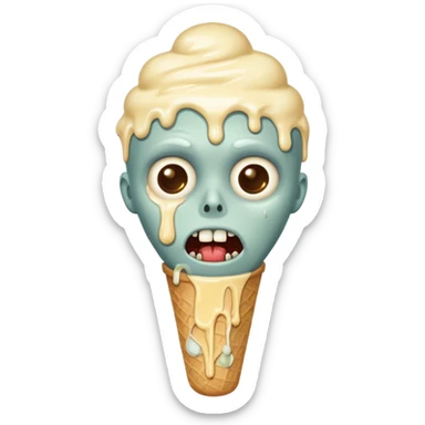 Zombie ponda eating icecream  sticker