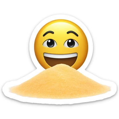 happy emoji with pile of salt sticker