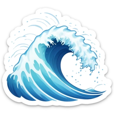splashing water wave sticker