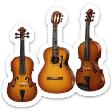 guitar, piano, violin  sticker