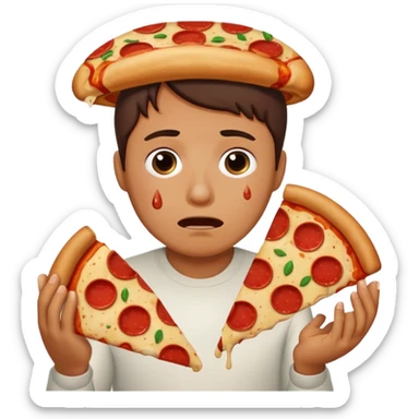 crying for pepperoni pizza sticker