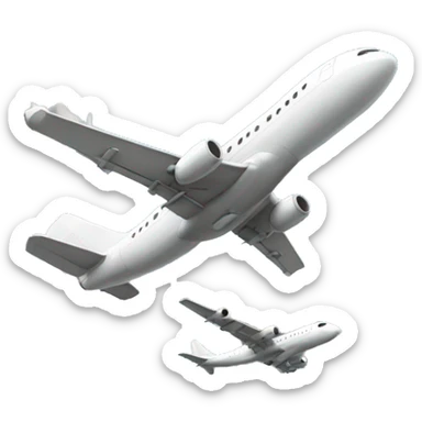 Plane flying toward two identical towers sticker