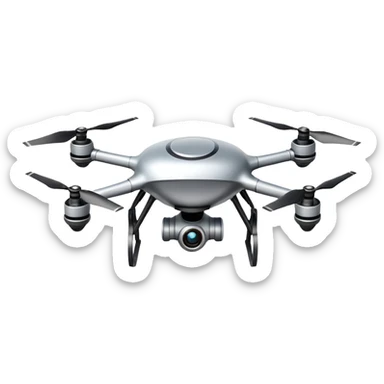 Scout drone with levitating propulsion system and retractable legs sticker