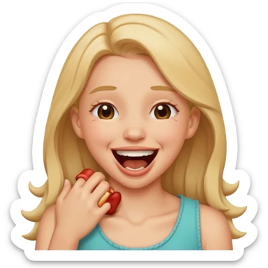 Chocking and laughing girl sticker